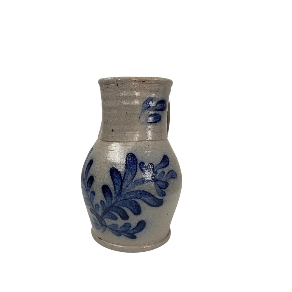 Rowe Pottery Works Stoneware Pitcher Small Grey Blue Excellent